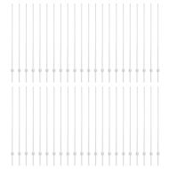 Стълб за ограда. 44 pcs Сребрист 200 cm Стомана