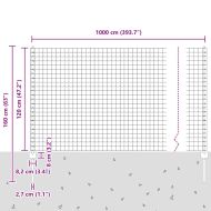 Ограда с пост Зелен 1,2 x 10 m Стомана и PVC