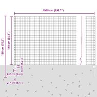 Заварена мрежа ограда 10 x 1,4 м (Ш x В) ПВЦ-обработена стомана