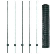 Ограда с пост Зелен 1,5 x 10 m Стомана и PVC