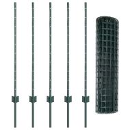 Ограда с пост Зелен 1 x 10 m Стомана и PVC