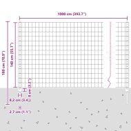 Ограда с пост Зелен 1,4 x 10 m Стомана и PVC