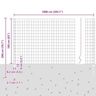 Ограда с пост Зелен 1,6 x 10 m Стомана и PVC