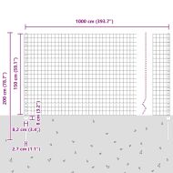 Ограда с пост Зелен 1,5 x 10 m Стомана