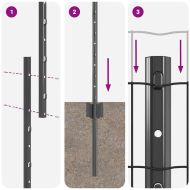 Ограда с пост Сив 1 x 10 m Стомана и PVC