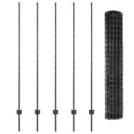 Ограда с пост Сив 1,5 x 10 m Стомана и PVC