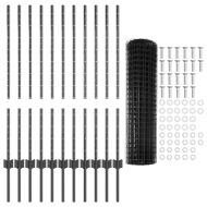 Ограда с пост Сив 1 x 25 m Стомана и PVC