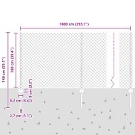 Ограда с пост Сребрист 1 x 10 m Стомана