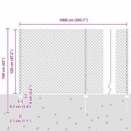 Ограда с пост Сребрист 1,2 x 10 m Стомана