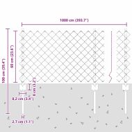 Ограда с пост Сребрист 0,6 x 10 м Стомана