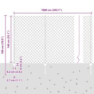 Ограда с пост Сребрист 1,4 x 10 m Стомана