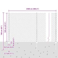 Ограда с пост Сребрист 1,2 x 25 m Стомана