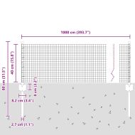 Ограда с пост Сребрист 0,4 x 10 м Стомана