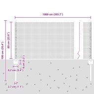Ограда с пост Сребрист 0,6 x 10 м Стомана
