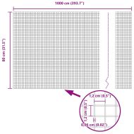 Ограда с пост Сребрист 0,8 x 10 m Стомана