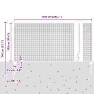 Ограда с пост Сребрист 1 x 10 m Стомана