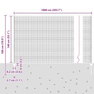 Ограда с пост Сребрист 1,4 x 10 m Стомана