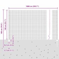 Ограда с пост Сребрист 1,4 x 10 m Стомана