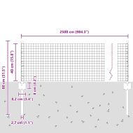 Ограда с пост Сребрист 0,4 x 25 м Стомана