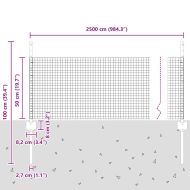 Ограда с пост Сребрист 0,5 x 25 м Стомана