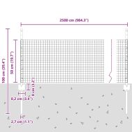 Ограда с пост Сребрист 0,5 x 25 м Стомана