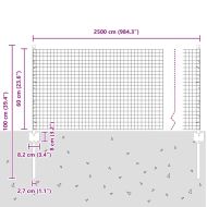 Ограда с пост Сребрист 0,6 x 25 м Стомана