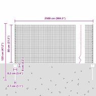 Ограда с пост Сребрист 0,8 x 25 m Стомана