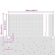 Ограда с пост Сребрист 0,8 x 25 m Стомана