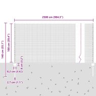 Ограда с пост Сребрист 1 x 25 m Стомана