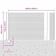 Ограда с пост Сребрист 1,2 x 25 m Стомана