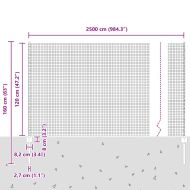 Ограда с пост Сребрист 1,2 x 25 m Стомана
