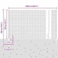 Ограда с пост Сребрист 1,4 x 25 m Стомана