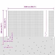 Ограда с пост Сребрист 1,5 x 25 m Стомана
