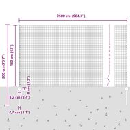 Ограда с пост Сребрист 1,6 x 25 m Стомана