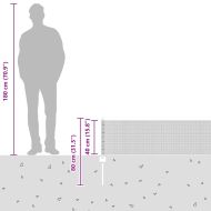 Ограда с пост Сребрист 0,4 x 50 м Стомана