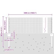 Ограда с пост Сребрист 0,4 x 50 м Стомана