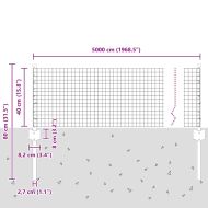 Ограда с пост Сребрист 0,4 x 50 м Стомана