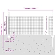Ограда с пост Сребрист 0,5 x 50 м Стомана