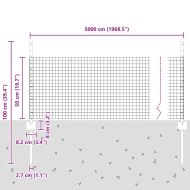 Ограда с пост Сребрист 0,5 x 50 м Стомана