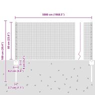 Ограда с пост Сребрист 0,6 x 50 м Стомана