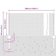 Ограда с пост Сребрист 0,6 x 50 м Стомана