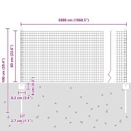 Ограда с пост Сребрист 0,6 x 50 м Стомана