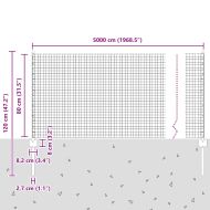 Ограда с пост Сребрист 0,8 x 50 м Стомана
