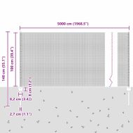 Ограда с пост Сребрист 1 x 50 m Стомана