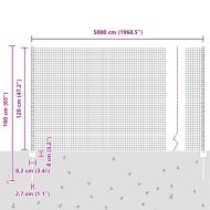 Ограда с пост Сребрист 1,2 x 50 m Стомана