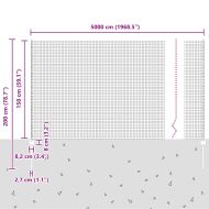 Ограда с пост Сребрист 1,5 x 50 m Стомана