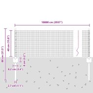 Ограда с пост Сребрист 0,4 x 100 м Стомана