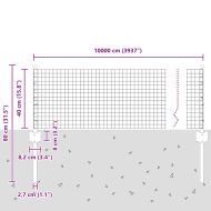 Ограда с пост Сребрист 0,4 x 100 м Стомана