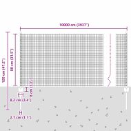Ограда с пост Сребрист 0,8 x 100 м Стомана