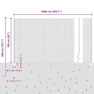Ограда с пост Зелен 1,6 x 10 m Стомана и PVC